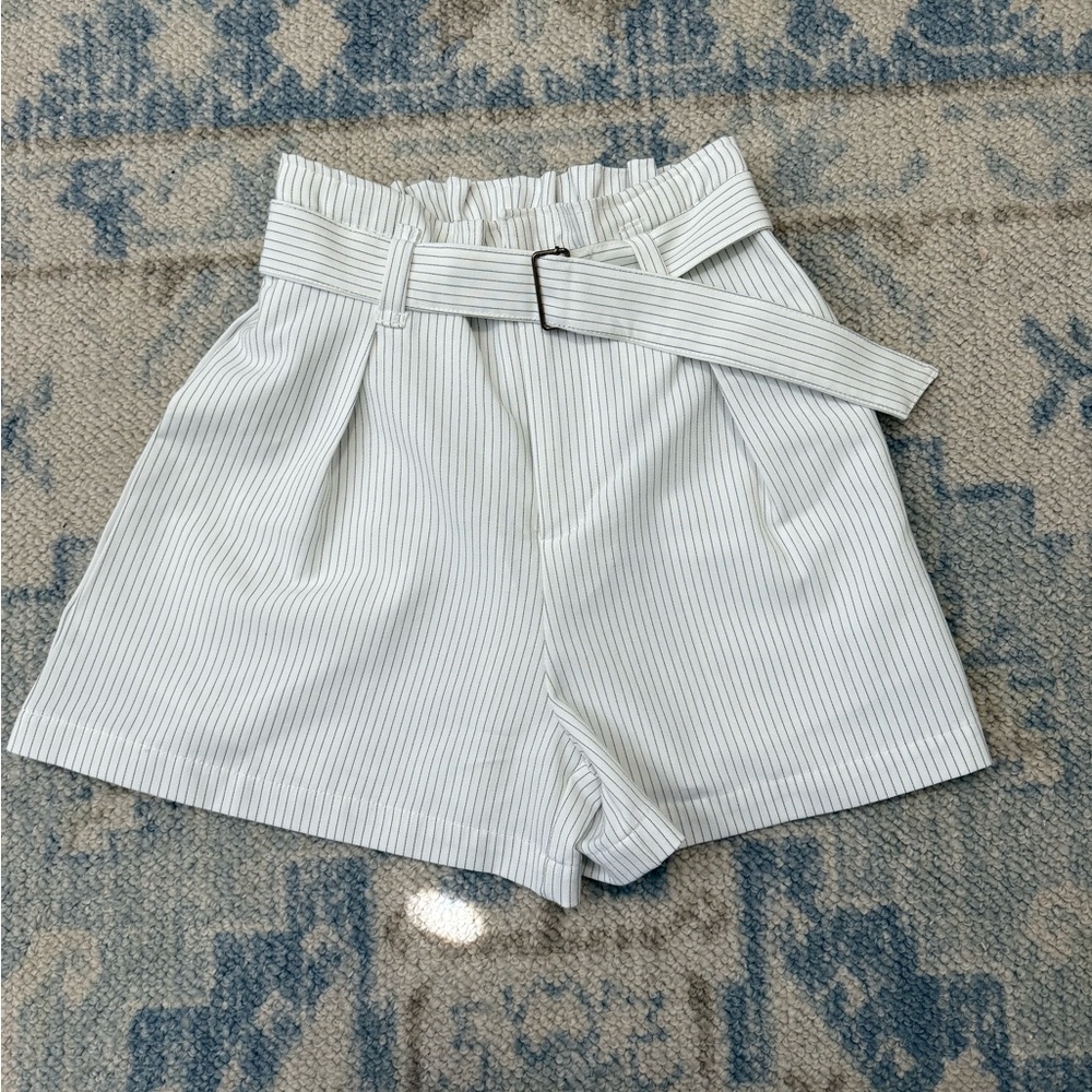 bishop + young High Waist Pinstripe Shorts